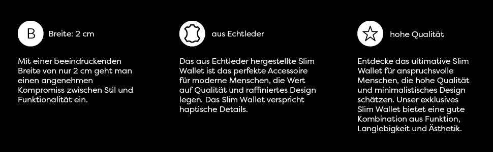 Luxurizz® Slim Wallet aus Echtleder mit Münzfach Produktdetails